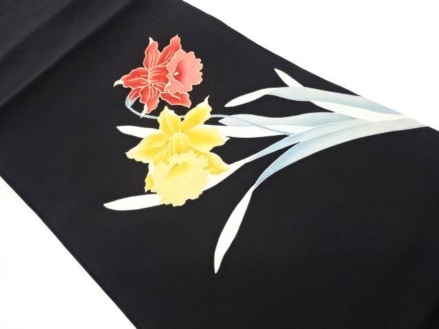 塩瀬金彩カトレヤ模様名古屋帯【中古】【着】【名古屋帯】 宗sou