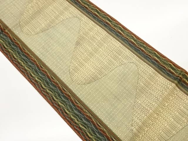 本場筑前博多縞に曲線模様織出し名古屋帯【中古】【着】【名古屋帯】 宗sou｜お茶道具・着物　【宗 sou】