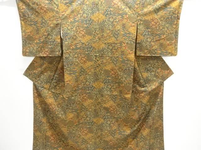 切りばめ風 花古典柄手織り紬着物【中古】【着】【紬・お召し】 宗sou