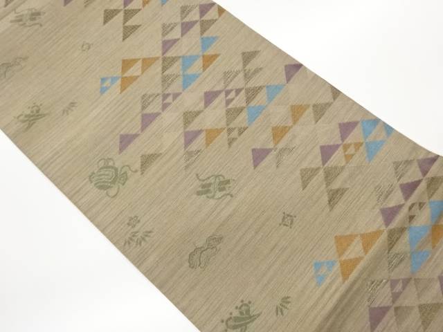 鱗に宝尽くし模様織出し袋帯【中古】【着】【袋帯】 宗sou