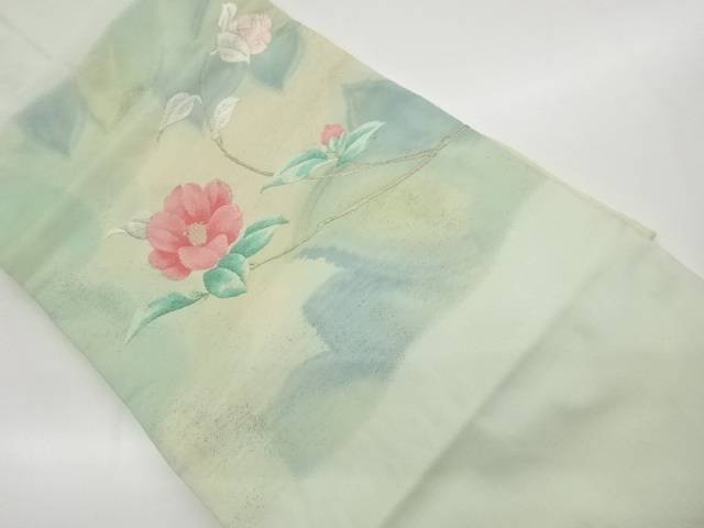 花葉模様織出し名古屋帯【中古】【着】【名古屋帯】 宗sou