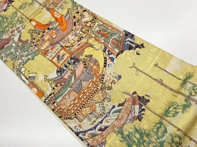 雲に祇園祭山鉾模様織出し袋帯【中古】【着】【袋帯】 宗sou