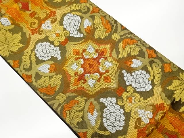 葡萄唐草華文模様織出し袋帯【中古】【着】【袋帯】 宗sou