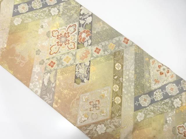 引き箔　菱鳥蒔絵紋織り出し袋帯【中古】【着】【袋帯】 宗sou