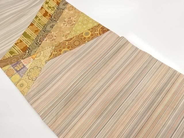 切り嵌め古典柄に華文模様織出し名古屋帯【中古】【着】【名古屋帯】 宗sou