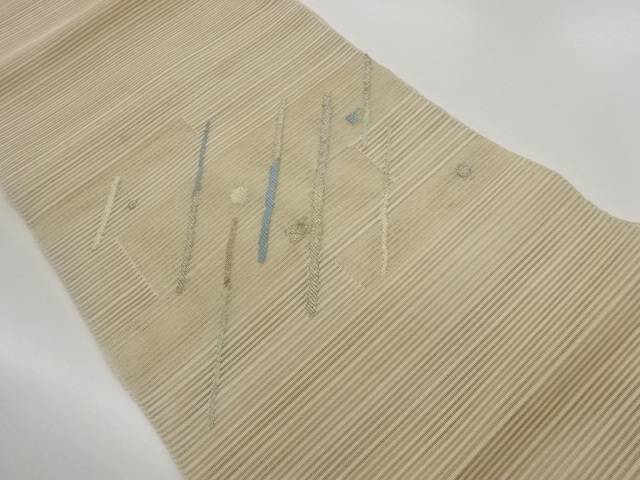 絽綴れ変わり横段に斜線模様織出し名古屋帯【中古】【着】【名古屋帯】 宗sou