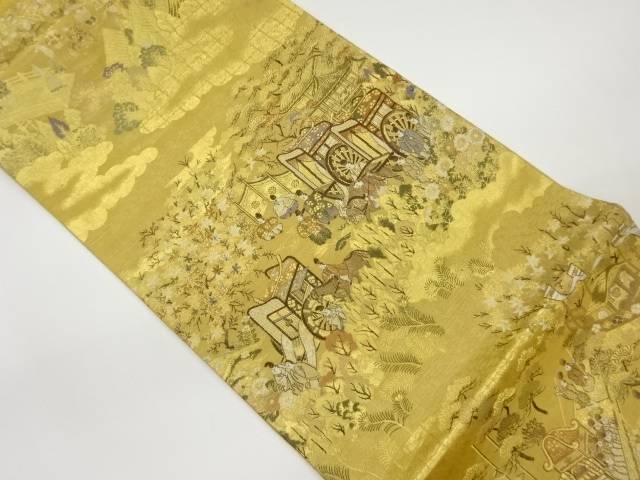 御所車人物模様織出し袋帯【中古】【着】【袋帯】 宗sou|お茶道具・着物 【宗 sou】