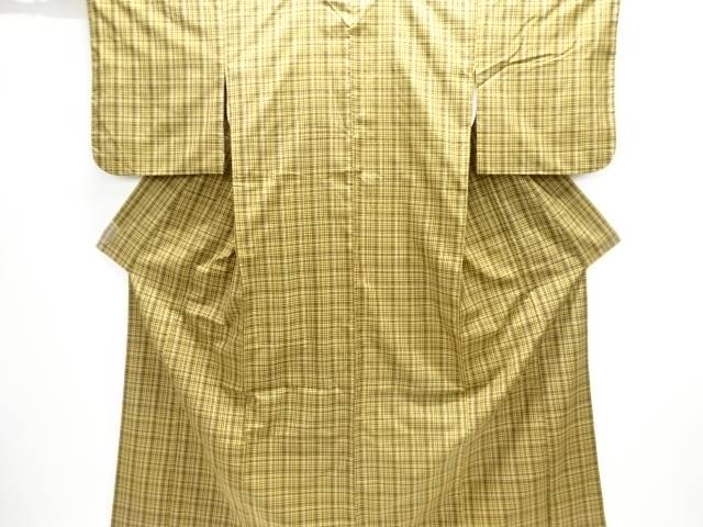 格子織り出し手織り紬着物【中古】【着】【紬・お召し】 宗sou