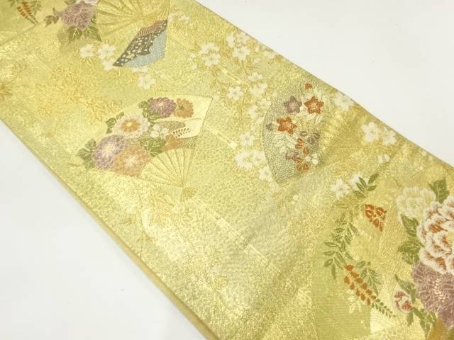 花扇模様織出し袋帯【中古】【着】【袋帯】 宗sou