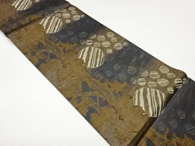 横段に丸・木模様織出し袋帯【中古】【着】【袋帯】 宗sou|お茶道具・着物 【宗 sou】