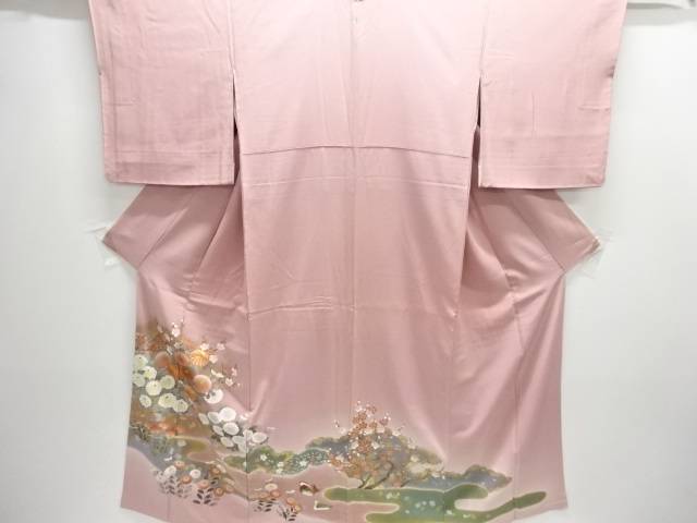金彩流水に菊模様刺繍一つ紋色留袖(比翼付き)【中古】【着】【留袖】 宗sou 13,440円
