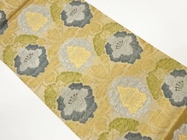 花葉模様織出し袋帯【中古】【着】【袋帯】 宗sou｜お茶道具・着物　【宗 sou】