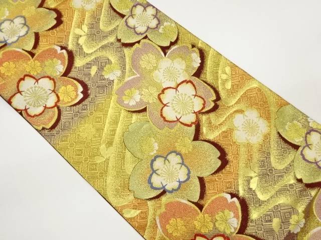 桜模様織出し袋帯【中古】【着】【袋帯】 宗sou