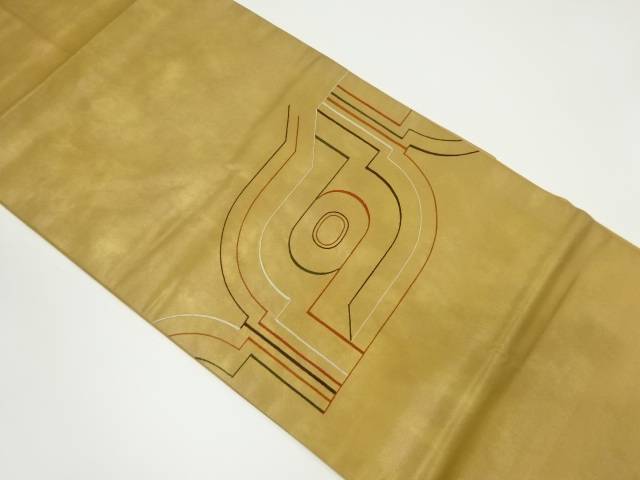 抽象模様刺繍名古屋帯【リサイクル】【中古】【着】【名古屋帯】 宗sou