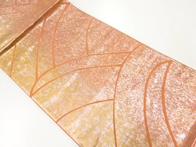 芝草に草花模様織出し袋帯【リサイクル】【中古】【着】【袋帯】 宗sou