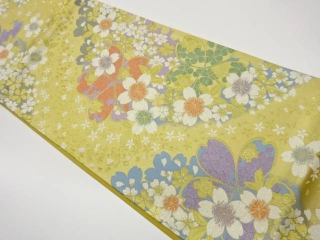 桜尽くし模様織出し袋帯【中古】【着】【袋帯】 宗sou