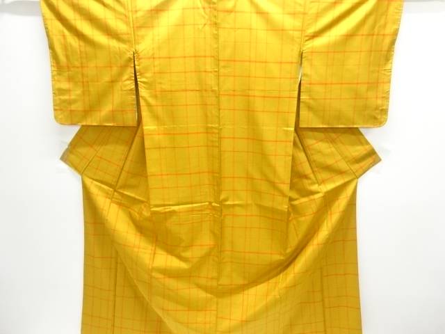未使用品　格子織り出し本場大島紬着物アンサンブル【着】【紬・お召し】 宗sou
