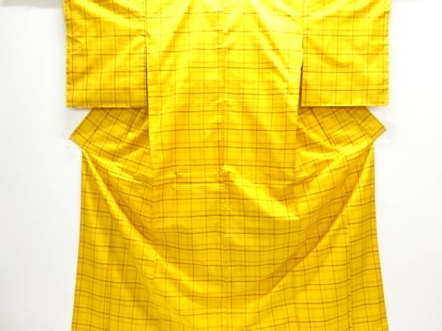 格子織り出し米沢紬着物アンサンブル【中古】【着】【紬・お召し】 宗sou