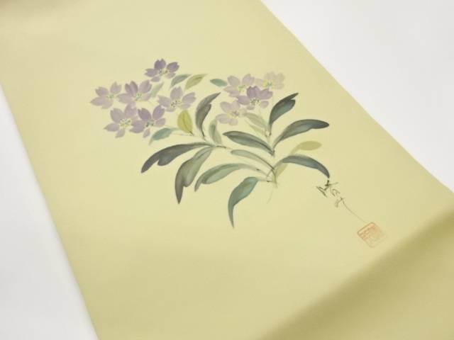 作家物　塩瀬金彩花葉模様名古屋帯【中古】【着】【名古屋帯】 宗sou