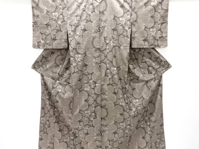 未当て嵌める品 仕立てもの売り上げ金 枝花に雪輪飾りつけ織出し発祥地泥大島紬御召しもの（5マルキ）【着】【紬・御召しものし】 宗sou