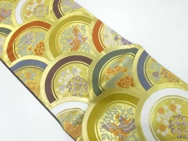 青海波に花鳥模様織出し袋帯【中古】【着】【袋帯】 宗sou 10,656円