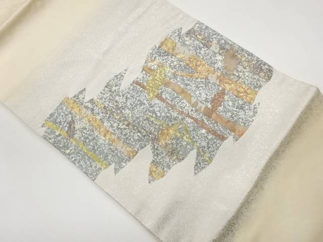 色調絵箔木々模様織出し名古屋帯【中古】【着】【名古屋帯】 宗sou