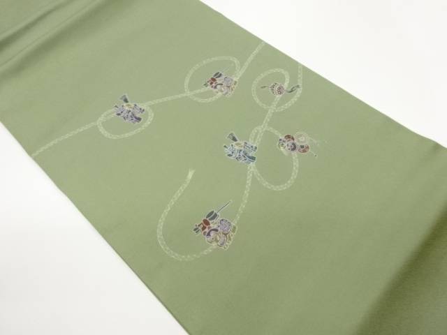 紐に玩具模様開き名古屋帯（額縁仕立て）【中古】【着】【名古屋帯】 宗sou