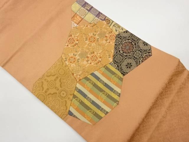 切り嵌め蜀江に華紋模様織出し名古屋帯【中古】【着】【名古屋帯】 宗sou