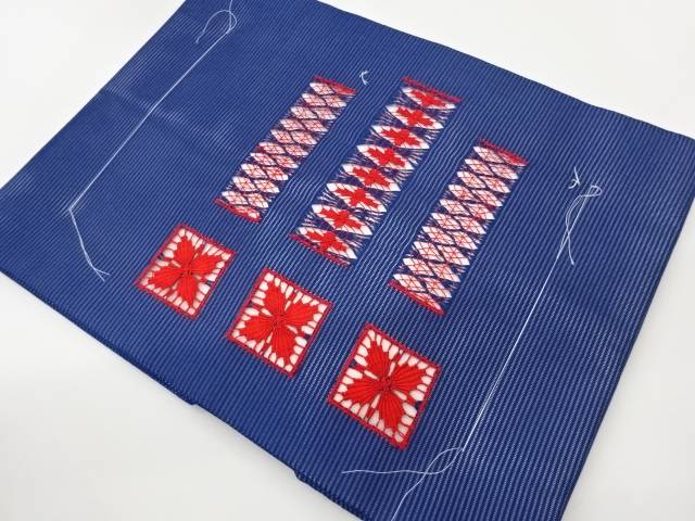 未使用品　紗 カットワーク色紙に抽象花々模様刺繍名古屋帯【着】【名古屋帯】 宗sou