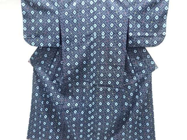 木綿備後絣幾何学模様着物【アンティーク】【中古】【着】【木綿】 宗sou