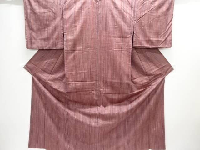 縞織出し手織り紬着物【中古】【着】【紬・お召し】 宗sou