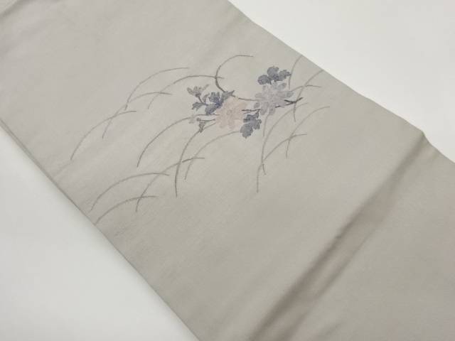 芝に菊模様織出し名古屋帯【中古】【着】【名古屋帯】 宗sou