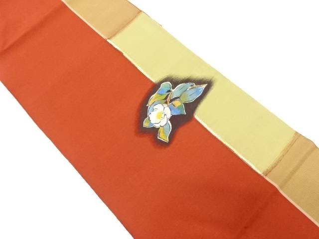 明綴れ椿模様織出し袋帯【中古】【着】【袋帯】 宗sou