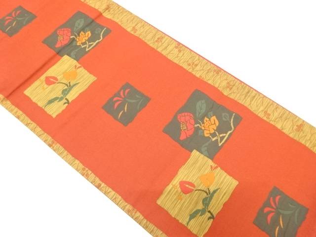 色紙に枝花模様織出し袋帯【中古】【着】【袋帯】 宗sou