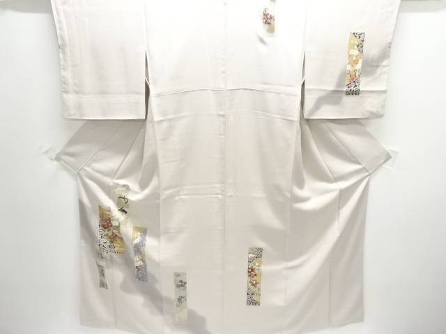 短冊に菊・松竹梅模様刺繍一つ紋訪問着【中古】【着】【訪問着・付下げ】 宗sou