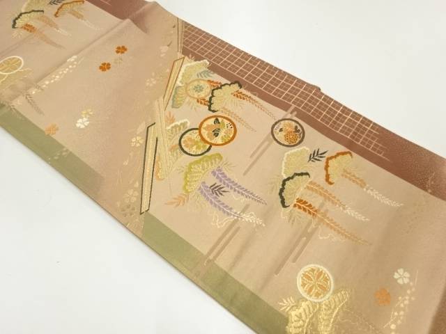 扇に松藤模様織出し袋帯【中古】【着】【袋帯】 宗sou 6,004円