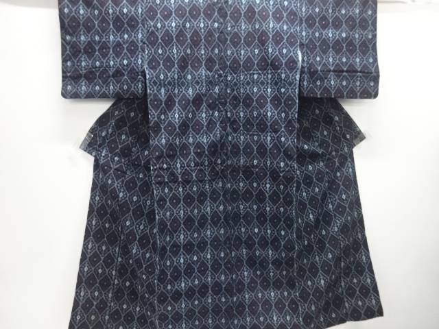 木綿本場久留米絣 花菱模様着物【アンティーク】【中古】【着】【木綿】 宗sou