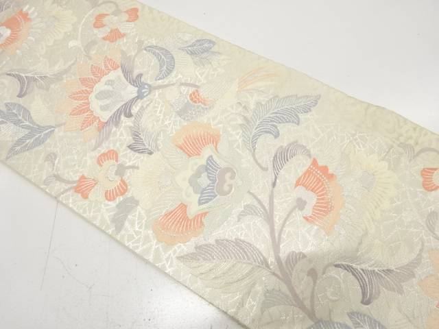 花鳥更紗模様織り出し　袋帯【中古】【着】【袋帯】 宗sou