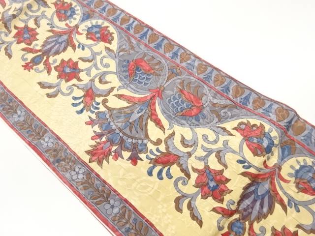 ふくれ織花唐草模様全通洒落袋帯【中古】【着】【袋帯】 宗sou｜お茶道具・着物　【宗 sou】