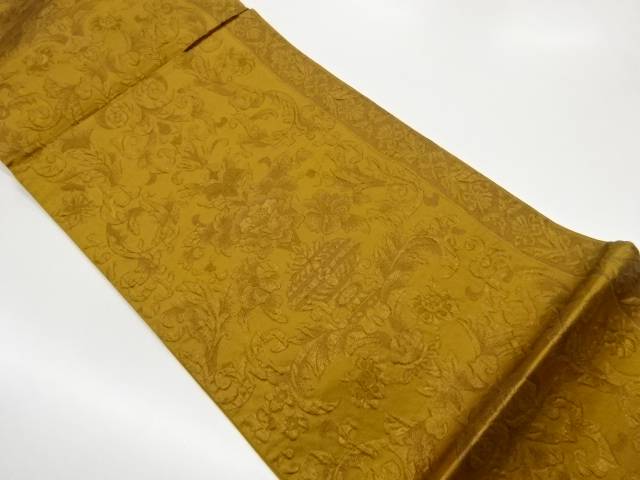ふくれ織壺に花唐草模様織出し袋帯【中古】【着】【袋帯】 宗sou
