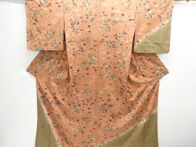 屏風箔に花模様訪問着【中古】【着】【訪問着・付下げ】 宗sou