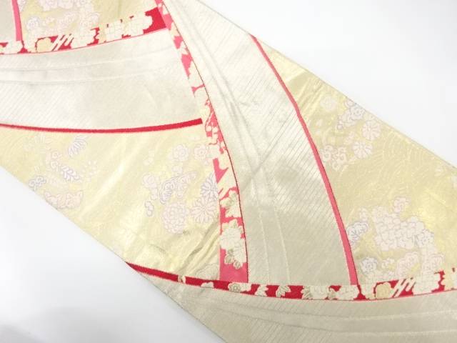 御簾に花丸紋・古典柄織り出し 袋帯【中古】【着】【袋帯】 宗sou