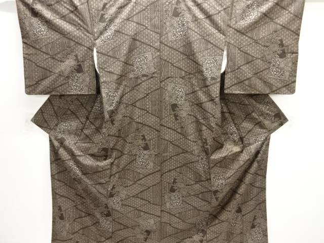 切り嵌め風花古典柄織出し本場泥大島紬着物（5マルキ）【中古】【着】【紬・お召し】 宗sou