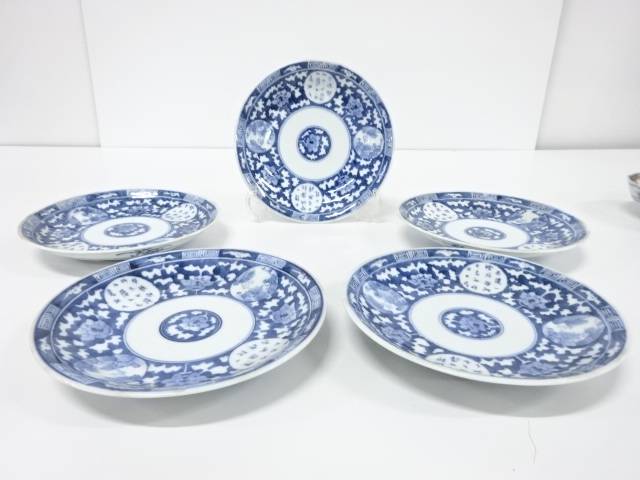 古伊万里　染付　六寸皿　5客【中古】【道】 宗sou 9,828円