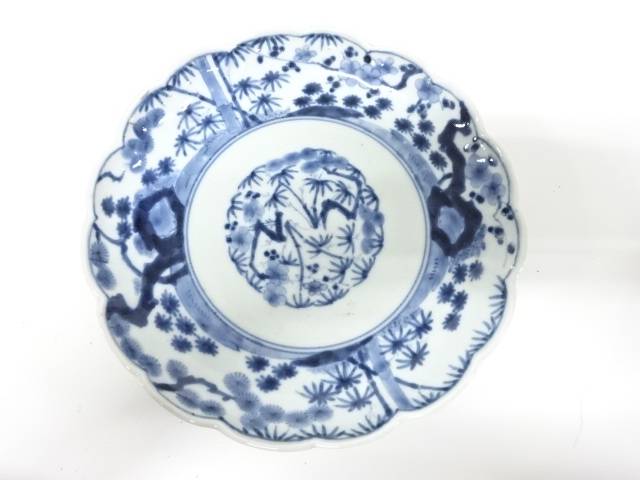 古伊万里　染付　六寸皿【中古】【道】 宗sou