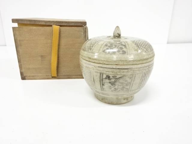 安南手　染付　蓋物【中古】【道】 宗sou