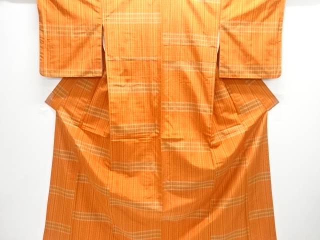 格子織り出し米沢紬着物アンサンブル【中古】【着】【紬・お召し】 宗sou