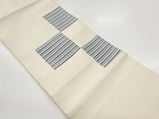 色紙に横段模様織出し名古屋帯【中古】【着】【名古屋帯】 宗sou