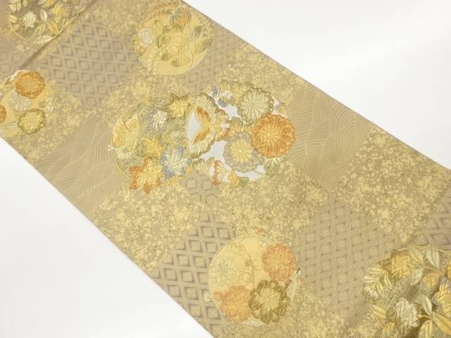 花輪に蝶・古典柄模様織出し袋帯【中古】【着】【袋帯】 宗sou｜お茶道具・着物　【宗 sou】 9,576円