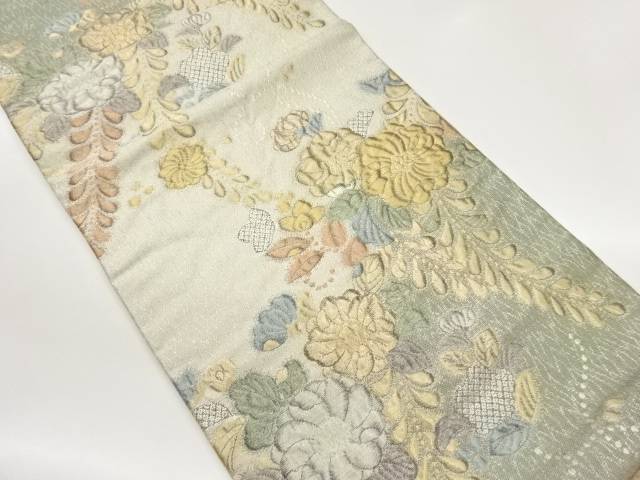 ふくれ織辻ヶ花模様織出し袋帯【中古】【着】【袋帯】 宗sou